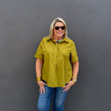 THE DANA BLOUSE - OLIVE