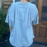 OVERSIZED SLUB TOP - LT GREY