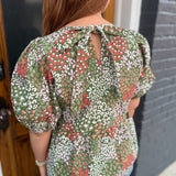 NINA OPEN MEADOWS TOP - GREEN
