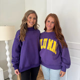 PURPLE MOCK NECK SWEATSHIRT