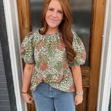 NINA OPEN MEADOWS TOP - GREEN