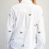 EMBROIDERED DUCK BUTTON DOWN - WHITE