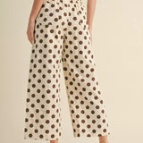POLKA DOT PANTS/PLUS - BROWN
