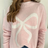 WILDER BOW SWEATER - BLUSH