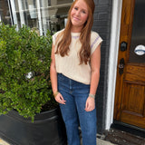 CREAM SWEATER WITH ZIGZAG