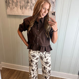 THE CHOCOLATE BUTTON UP TOP