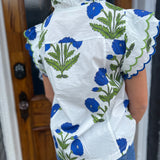 SCALLOP TRIM BLOUSE