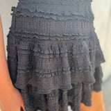 RUFFLE LAYER MINI SKORT - BLACK