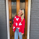 VALENTINES SPARKLE SWEATSHIRT - RED