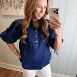 THE BETH TOP - DK DENIM
