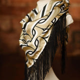 FRINGE SCARF - GOLD/BLACK