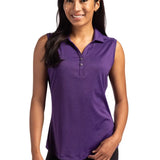 LADIES PURPLE SLEEVELESS POLO