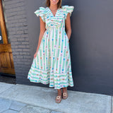 RUFFLE SLEEVE MAXI - OFF WHITE