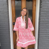 THE PINK BOTANICAL PRINT DRESS