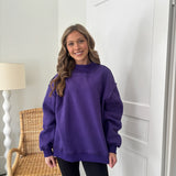 PURPLE MOCK NECK SWEATSHIRT