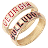 UGA POLISHED METAL HINGE BANGLE