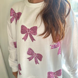 BOW SPARKLE SWEATSHIRT