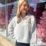 GIRLS VERY MERRY SWEATSHIRT - GRAY