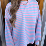COTTON CANDY STRIPE TOP - BLU/PNK