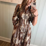 THE MOCHA FLORAL DRESS