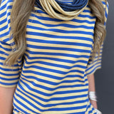 STRIPED BOXY TEE - ROYAL/YELL
