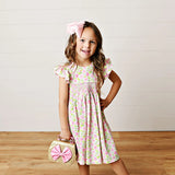 PINK POSIES SMOCKED DRESS