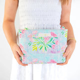 EK QUILTED ZIPPER POUCH - PINK PEONY