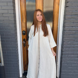 THE STRIPED SANDY DRESS - SAND