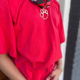 RED SLUB PANT SET