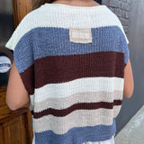 MULTICOLOR STRIPED SWEATER - MOCHA