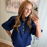 THE BETH TOP - DK DENIM