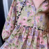 THE CAMEL FLORAL W/LEOPARD TRIM