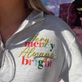GIRLS VERY MERRY SWEATSHIRT - GRAY