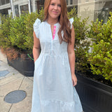 RILEY DRESS - BLUE STRIPE