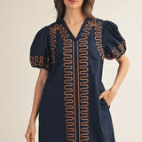 THE PAMELA DRESS - NAVY