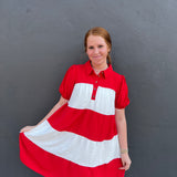 GAME DAY DRESS - RED/WHITE