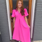 THE DENISE DRESS - HOT PINK
