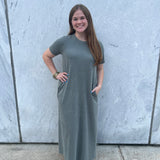 NBA COTTON DRESS - OLIVE