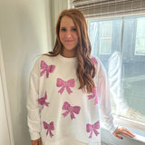 BOW SPARKLE SWEATSHIRT