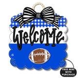BLUE & WHITE SCALLOP DOOR HANGER