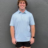 SERENE PRINTED PERFORMANCE POLO - RIPPLE EFFECT