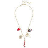 UGA PAPERCLIP CHARM NECKLACE