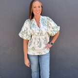 THE OLIVE PAISLEY BLOUSE