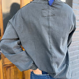 PIGMENT WASHED LS TOP - BLACK