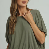 THE LAURA BUBBLE TOP - OLIVE