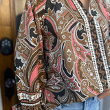 PAISLEY PRINT BUTTON UP - BROWN