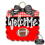 RED & BLACK SCALLOP DOOR HANGER