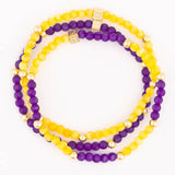 JUNIE BEADED BRACELET - PUR/GOLD