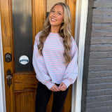 COTTON CANDY STRIPE TOP - BLU/PNK