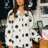 POLKA DOT JACKET - WHT/BLK